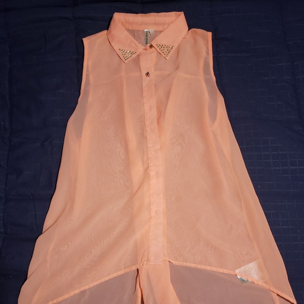 Shear sleeveless blouses
